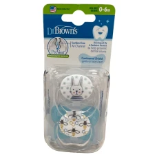 Suzeta Nivel 1 design fluture culori asortate, 2 bucati, Dr. Brown's