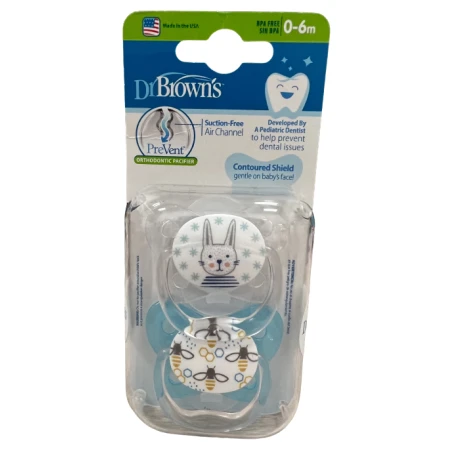 Suzeta Nivel 1 design fluture culori asortate, 2 bucati, Dr. Brown's