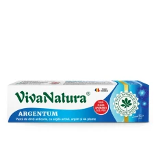 Pasta de dinti naturala 100% cu argila si argint, fara fluor, 80 ml, ARGENTUM, Leonard Radutz formula, VivaNatura