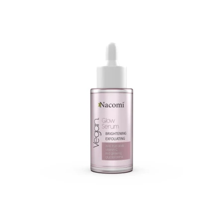 Ser iluminator si exfoliant cu acizi din fructe AHA si ginseng rosu Glow Serum, 30ml, Nacomi
