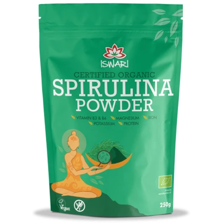 Spirulina bio sub forma de pulbere, 250g, Iswari