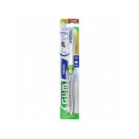 Periuta de Dinti Manuala, Gum, Travel 158, cu Peri Tratati cu Clorhexidina, Soft, Culoare Verde