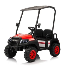 UTV electric pentru 4 copii, Kinderauto Golf-Kart 400W 24V 7Ah, cu roti moi, culoare rosie