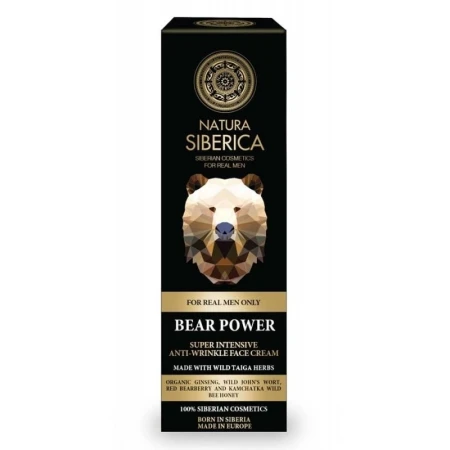 Crema intensiva antirid pentru barbati, cu plante siberiene, Bear Power - Natura Siberica, 50ml