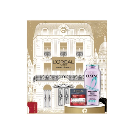 Pachet Crema antirid Revitalift Laser 50ml + Sampon Hyaluron Pure Elseve 400ml, L'Oreal