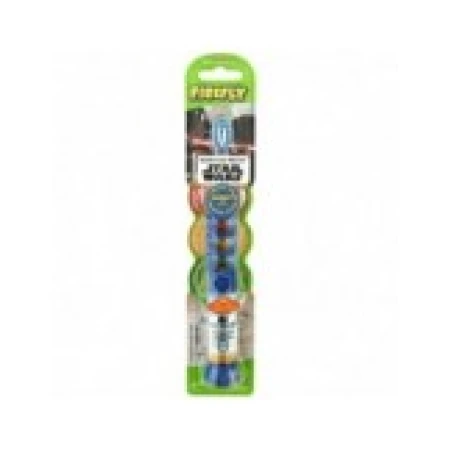 Periuta de Dinti pentru Copii, Firefly, Star Wars, R2D2, Cronometru 1 min, Ventuza Stand-Up, cu Lumini, Soft, Albastra