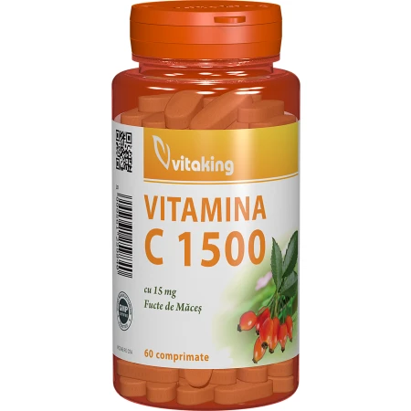 Vitamina C 1500mg cu macese, 60 comprimate, Vitaking