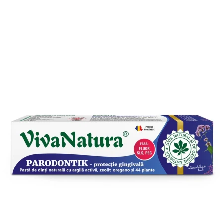 Pasta de dinti 100 % naturala cu argila, zeolit si oregano, fara fluor, 80 ml - Leonard Radutz formula, VivaNatura