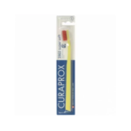 Periuta de Dinti, Curaprox, 3960, Super Soft, impotriva Placii Dentare, Curatare Delicata, Peri Moi, Culoare Galbena