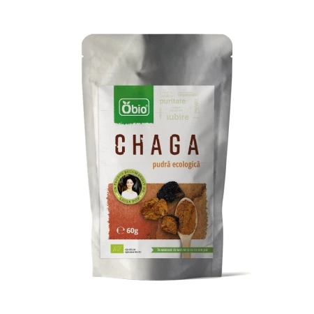 Chaga pulbere bio, 60g - Obio