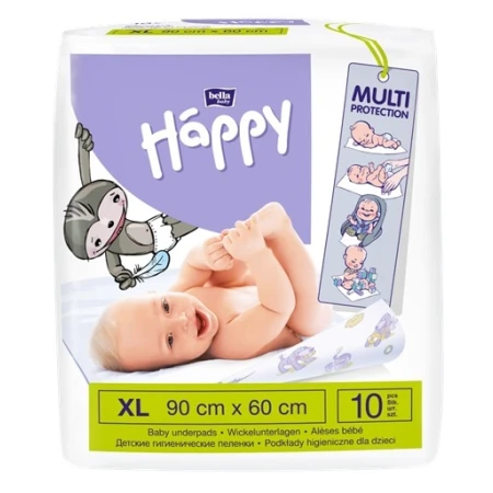 Aleze igienice absorbante Happy 90x60cm, 10 bucati, Bella Baby