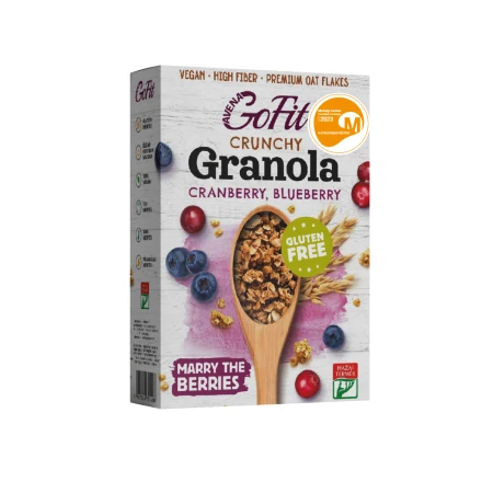 Granola cu afine si merisoare fara gluten, 250g, Avena GoFit