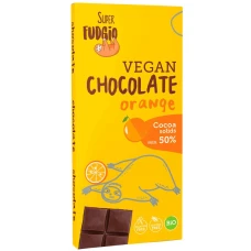 Ciocolata cu portocale, bio, 80g, Super Fudgio