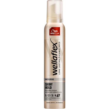 Spuma pentru par cu grad de fixare 5 Shiny Hold Wellaflex, 200ml, Wella