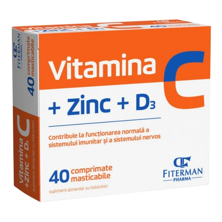 Vitamina C+Zinc+D3, 40 comprimate, Fiterman
