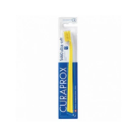 Periuta de Dinti, Curaprox, 5460, Ortho Ultra Soft, pentru Curatarea Aparatului Dentar, Peri Foarte Moi, Culoare Galbena