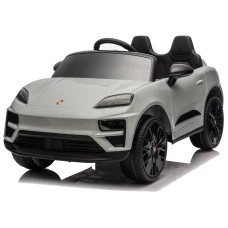 Masinuta electrica pentru copii, Porsche Macan, 140W 12V, roti EVA, scaun tapitat, echipata premium, gri