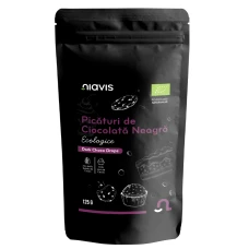 Picaturi de ciocolata neagra ecologice, 125g, Niavis