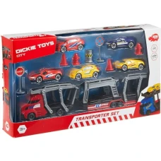 Dickie Set Dickie Toys Transportor cu Masinute si Accesorii, Rosu
