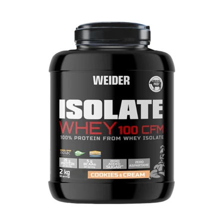 Izolat proteic cu aroma de Cookies & Cream Isolate Whey 100CFM, 2000g, Weider