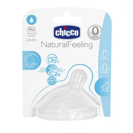 Tetina inclinata din silicon Step Up 0luni+, 1 bucata, Chicco