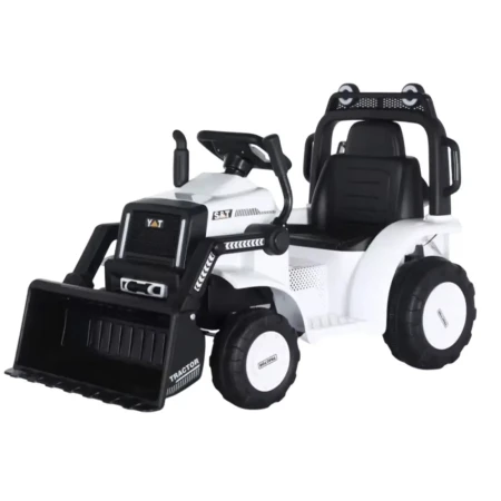 Excavator electric Kinderauto BJYT1066 60W 6V cu telecomanda, culoare alba