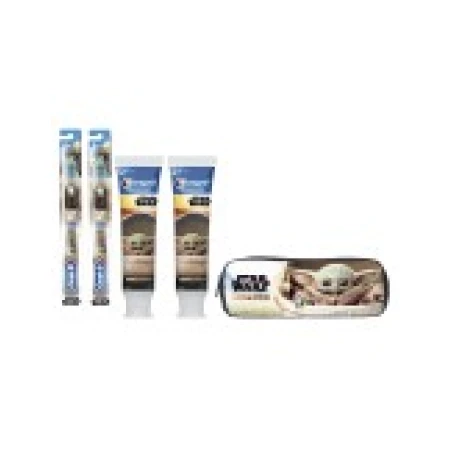 Set Igiena Dentara, Crest, Oral-B, Star Wars, Mandalorian, 2x Periute, 2x Paste 119gr, 1x Borseta, Aroma Capsuni