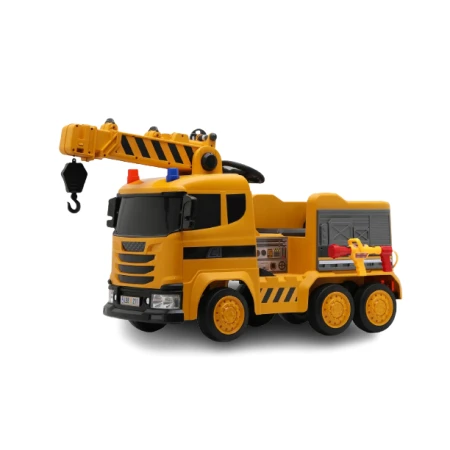 Camion electric cu functie de macara, Kinderauto Costrucktor 140W 12V 10Ah, culoare Galbena