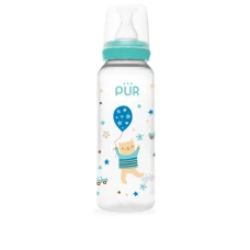 Biberon cu desen verde +3 luni, 250ml, PUR
