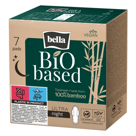 Absorbante Bio Based Night, 7 bucati, Bella
