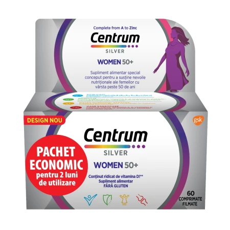 Centrum Silver 50+ pentru femei, 60 comprimate, Haleon