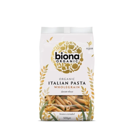 Penne din grau integral eco, 500g, Biona