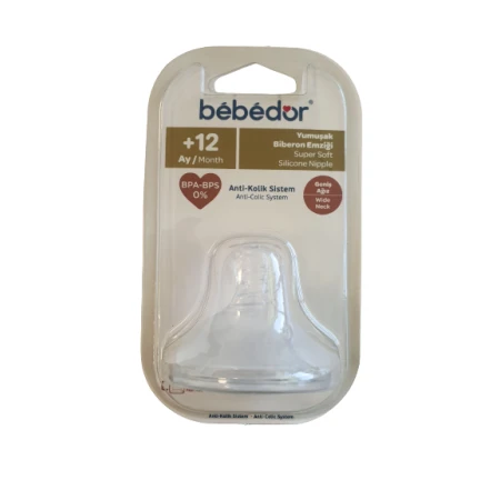 Tetina din silicon pentru biberon cu gura larga de la +12 luni 333, 1 bucata, Bebe D' Or
