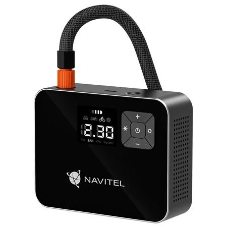 Compresor vehicule electrice NAVITEL 16.8WH AIR15AL, 120PSI/8.27 bar, Intrare USB-С (Negru)