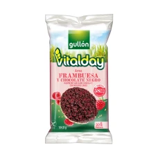 Orez expandat fara gluten cu ciocolata neagra si zmeura Vitalday, 104.8g, Gullon