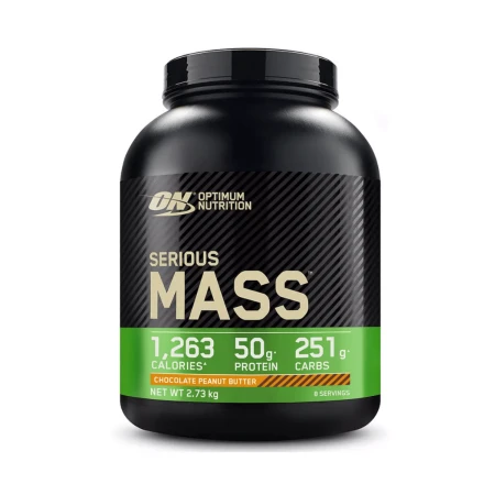 Gainer proteine Serious Mass cu aroma de ciocolata si unt de arahide, 2.73kg, Optimum Nutrition