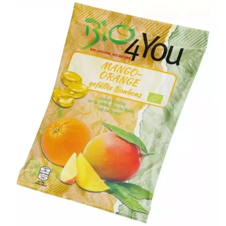 Dropsuri bio cu mango si portocale, 75g, Bio 4 You