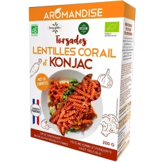Paste fusilli din linte coral si konjac bio, 200g, Aromandise