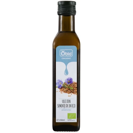 Ulei din seminte de in bio 250ml, Obio