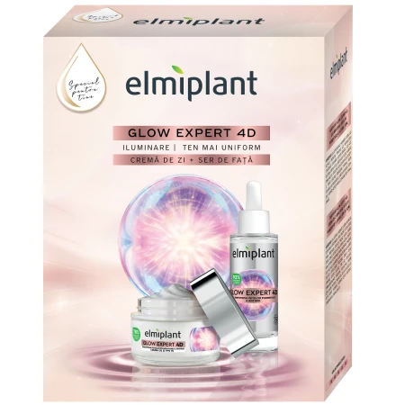 Pachet Crema de fata 50ml + Ser de fata 15ml Glow, 1 bucata, Elmiplant