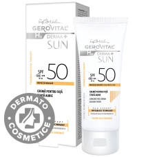 Crema de fata cu tenta aurie SPF 50 H3 Derma+ Sun, 50ml, Gerovital