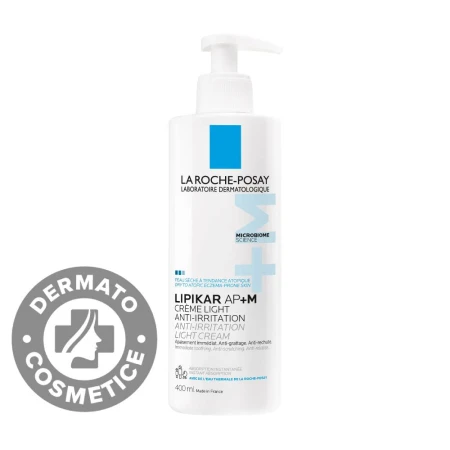 Crema Light AP+M Lipikar balsam cu tripla actiune si textura lejera, 400ml, La Roche Posay