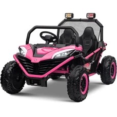 UTV electric pentru 2 copii, Kinderauto Dune-Buggy, 4x4, 200W, 12V, cu roti MOI, rose