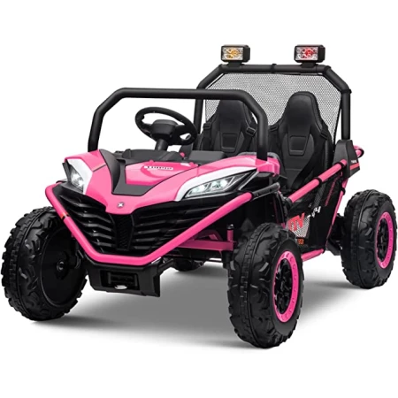 UTV electric pentru 2 copii, Kinderauto Dune-Buggy, 4x4, 200W, 12V, cu roti MOI, rose