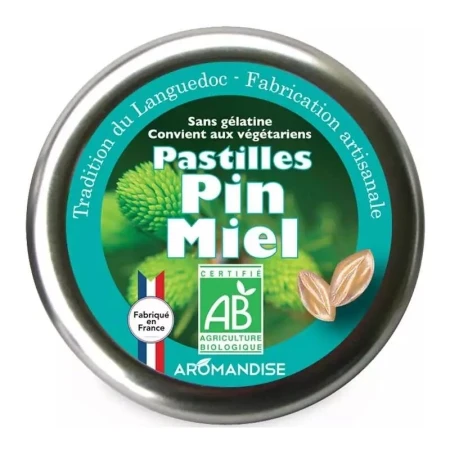 Bomboane artizanale cu pin si miere bio, 45g, Aromandise