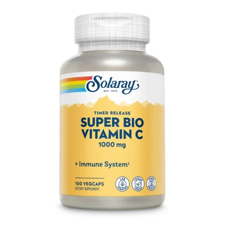 Super Bio Vitamina C 1000mg Solaray, 100 capsule vegetale, Secom