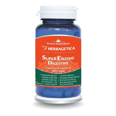 Super Enzime Digestive, 30 capsule, Herbagetica