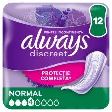 Absorbante pentru incontinenta urinara Discreet Normal, 12 bucati, Always