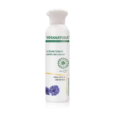 Lotiune tonica cu aloe vera şi albăstrele pentru ten normal, 150mililitri, Vivanatura