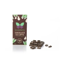 Ciocolata cu lapte cu indulcitor din agave, 100g, Sweeteria